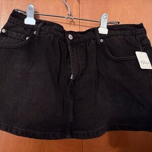 We The Free Charcoal Denim Skirt